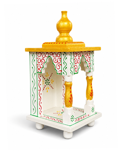 Templo hindú tradicional indio hecho a mano, de madera, para la práctica religiosa de Pooja, para colgar en la pared o colocar sobre una mesa, para el hogar y la oficina. - Product Image 5