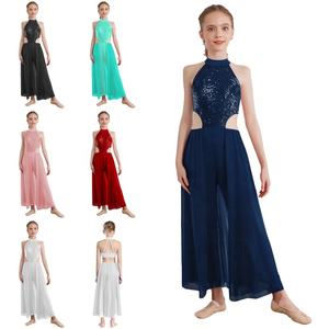 Traje de Baile Latino para Niñas de 6 a 16 Años, Vestido con Falda, Ropa de Baile, para Actuaciones, Fiestas, Competencias, Prácticas en el Escenario - Product Image 1