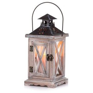 Farol de Madera de Pino Hecho a Mano - Faroles Decorativos Blancos al por Mayor - Product Image 5