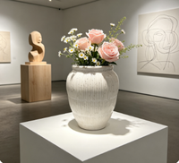 Vase en céramique émaillée artisanale, style four chinois traditionnel, décoration minimaliste pour la maison, cadeau