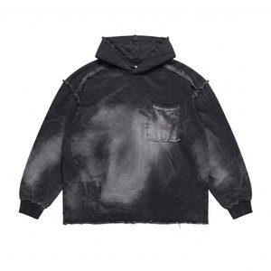 Conjunto Deportivo de Algodón Tie Dye Personalizado para Hombre, Sudadera con Capucha, Manga Larga, Corte Holgado, Informal, para Otoño, con Bolsillos Laterales Elásticos - Product Image 3