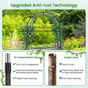 Arco da Giardino in Metallo Rivestito in PE da 2,3 Metri, Elegante Recinzione e Cancello per Esterni - Product Image 3