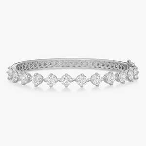 Diamond Bangle Bracelet <b>Big</b> Round Cut Lab Grown 14k 18k Solid Gold Prong Set Elegant Statement Modern Cuff <b>Box</b> Lock Fine <b>Jewelry</b> - Product Image 3