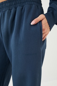 Pantalon de jogging indigo pour femme, coupe large et décontractée, taille haute, jambe droite, confortable et tendance - Product Image 4