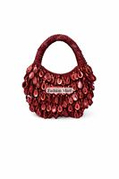 Sac à main de soirée fait main en perles en forme de lune pour femme, couleur personnalisée, pochette de fête, sac à cordon écologique, imperméable, faible MOQ, vente en gros