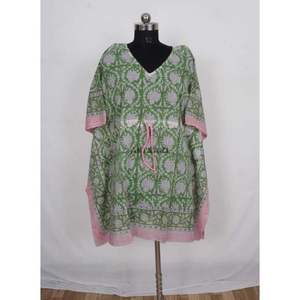 Kaftan 100% coton pour femme, tunique en coton faite à la main, style bohème, taille unique, robe kaftan écologique, cadeau pour elle - Product Image 3