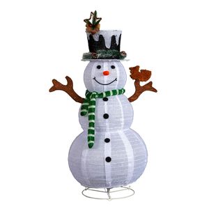 Decorazione Natalizia da Giardino con Pupazzo di Neve e Scoiattolo Illuminati, 120 LED Bianchi, 120 cm, per Esterni - Product Image 1