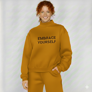 Sweat-shirt élégant pour femmes à col haut, tenue minimaliste pour tous les jours - Product Image 1