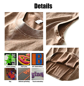 Débardeur de sport personnalisé pour homme, délavé à l'acide, style vintage, sans manches - Product Image 2