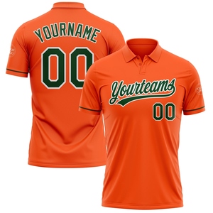 Wholesale Direct OMMIZ INDUSTRY Custom <b>Orange</b> Green-White Performance Vapor Golf <b>Polo</b> Shirt - Product Image 1
