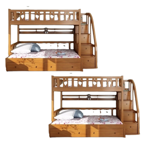 Litera moderna y elegante Litera de madera maciza de teca Cama doble con escalera y cajones de alta calidad - Product Image 6