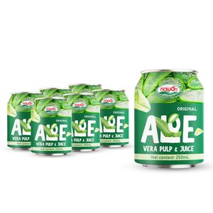250ml Can Mango Sabor Aloe Vera con pulpa Bebida Precio de muestra gratis Jugo de Aloe Vera NAWON Proveedor de Vietnam MOQ bajo Alta calidad - Product Image 5