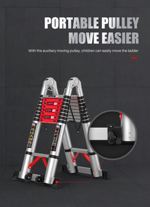 Échelle de marche en Aluminium, extension pliante de loft, échelle de marche télescopique à <span class=keywords><strong>double</strong></span> usage - Product Image 2