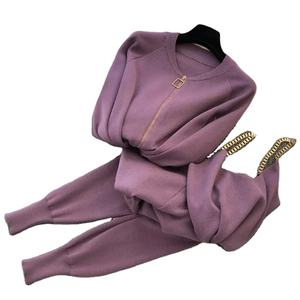 ชุดวอร์มลำลองสำหรับผู้หญิงแฟชั่นใหม่2025ชุดวอร์มเซ็กซี่3ชิ้นพร้อมเสื้อกั๊กแขนยาวกางเกงถักเอวยางยืดมีซิป - Product Image 1