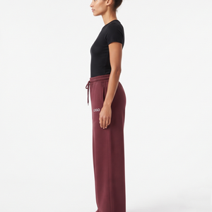 Pantalon de jogging personnalisé pour femme, taille à cordon, coupe large, décontracté, couleur unie, fabricant de vêtements - Product Image 3
