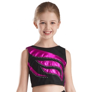 Conjunto de Gimnasia y Danza de 3 Piezas para Niñas de 6 a 16 Años, Top Corto con Pantalones Cortos y Leotardo Metálico para Clases, Ropa de Danza al por Mayor - Product Image 4