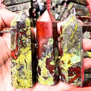 Obélisques de Jaspe Sang de Dragon 3-4 Inch Natural Feng Shui Crystal Tower Points Semi-Precious Stone Crafts Gemstone Mascot Style - Product Image 1