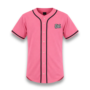 Professional <b>Baseball</b> Jersey <b>Set</b> Pink Short Sleeve Button Front Embroidered Logo White Pants Unisex Adult Regular Fit - Product Image 3