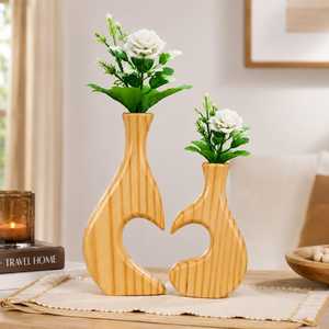 Handmade Round Wooden Modern Decorative Flower <b>Vase</b> Tabletop <b>Bud</b> <b>Vase</b> for Wedding Party Home Decor - Product Image 3