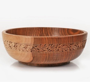 Tazón Curvo Minimalista de Madera con Acabado Natural para Servir Alimentos al Precio Más Bajo, Ideal para Fiestas y Bodas - Product Image 2