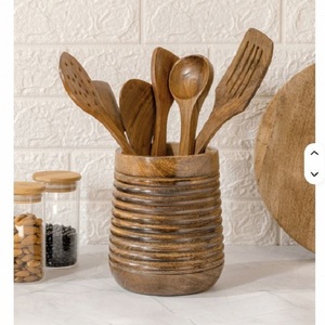 Top Quality Rustic Bamboo <b>Kitchen</b> <b>Utensil</b> <b>Holder</b> Adds Natural Style While Organizing <b>Utensils</b> At Best Price <b>Utensil</b> <b>Holder</b> - Product Image 1