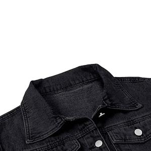Veste en jean pour homme sur mesure OEM, effet délavé, denim en coton, coupe classique, denim vintage lavé - Product Image 6