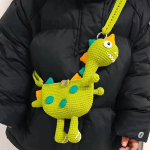 Nuevo Bolso Bandolera de Moda para Mujer, Tejido a Crochet con Estampado Animal, Estilo Dinosaurio, Cierre de Cremallera - Product Image 1