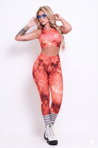 Women <b>Yoga</b> <b>Set</b> Best Quality Textured Solid Stitch Digital Print 2 Piece Breathable High Waist - Product Image 6