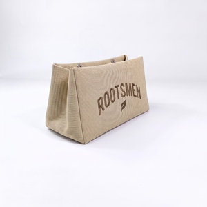 Rootsman Custom White Premium PU Leather Large Fashion <b>Makeup</b> Bag Open Hanging Water Resistant Lightweight Travel Custom Logo - Product Image 6