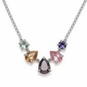 Collar de Piedras Preciosas de Múltiples Formas en Plata de Ley 925 Chapada en Oro de 18K, Collar con Colgante de 16 Pulgadas para Uso Diario, Regalo para Ella - Product Image 6