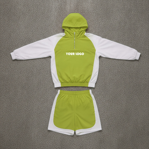 Custom Two Tone Windbreaker Short Set Men <b>Reflective</b> Nylon <b>Jacket</b> With Shorts Sports Streetwear Outfit - Product Image 2