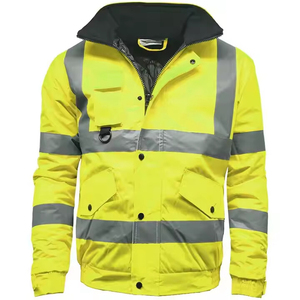 Veste de sécurité réfléchissante à haute visibilité, à capuche, en toile imperméable et respirante pour hommes, avec logo avant pour la vision nocturne - Product Image 3