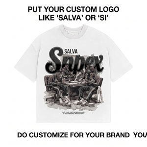 Camiseta Blanca de Algodón para Hombre Salva, Manga Corta, Cuello Redondo, Estilo Urbano, Corte Regular, Diseño Frontal con Logotipo Personalizado - Product Image 1