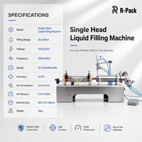 Machine de remplissage de liquides à piston monotête 110V 220V 30-300ml Précision ±0,5% pour bouteilles d'eau, d'huile et de jus DY-300
