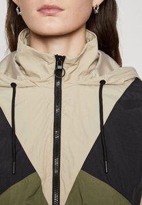 Ventes chaudes - Vestes coupe-vent imperméables à capuche en nylon respirant pour femmes, avec fermeture éclair et blocs de couleur - Product Image 6