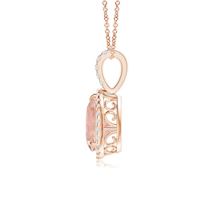 Pendentif solitaire en morganite en forme de goutte d'eau, plaqué or 10K 14K 18K, bijoux minimalistes pour mariage - Product Image 3