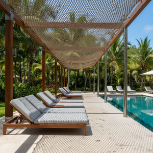 JNC Macrame Handmade Sun Sail Boho Garden Canopy Vietnam Resort Outdoor Shade Factory Direct - Product Image 5