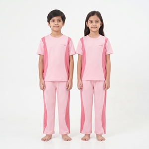 Conjunto Deportivo de Dos Tonos para Niños y Niñas, con Franjas Curvas, Ropa Deportiva Informal, Conjunto a Juego, Venta al Por Mayor - Product Image 5