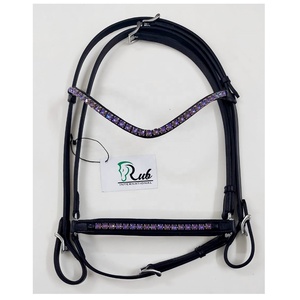 Brida Islandesa Personalizable de Cuero Vacuno Multicolor, Cómoda y de Calidad, Portátil, Marca Rub International, para Carreras de Caballos - Product Image 1
