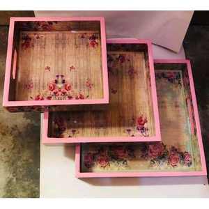 Designer Wooden Tray for Attractive Food Display <b>Serving</b> Coffee Tea <b>Beverages</b> <b>Set</b> 37 - Product Image 4
