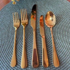 Juego de Cubiertos de Oro de Lujo para Banquetes, Bodas, Restaurantes, Venta al por Mayor, Exportación Profesional - Product Image 1