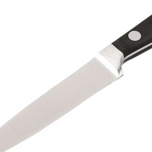 Couteaux d'office de cuisine noirs à triple rivet avec lame droite argentée et talon en métal pour l'épluchage des légumes et des fruits - Product Image 3
