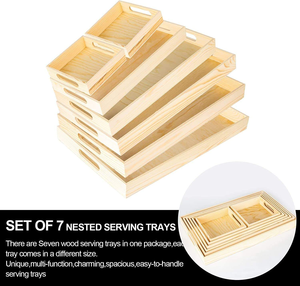 Plateaux de rangement en bois de pin poli de haute qualité, personnalisables, pour cuisine moderne, vaisselle, salon, usage domestique, à un seul niveau, vente en gros - Product Image 4