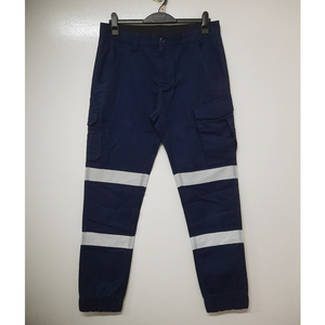 Pantalon de travail cargo pour homme 100% coton avec plusieurs poches, coutures durables, taille élastique, coupe confortable pour le travail en extérieur - Product Image 1