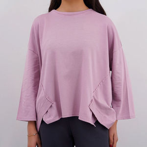 T-shirts roses oversize personnalisés, mode, en coton gaufré, pour femme, impression bio, coton épais, t-shirt blanc oversize - Product Image 1