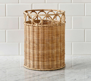 Natural Rattan Bathroom Accessory Set, Handwoven Wicker Tissue <b>Box</b>, Soap Dispenser and Tray for Hotel & Spa Decor - Product Image 2