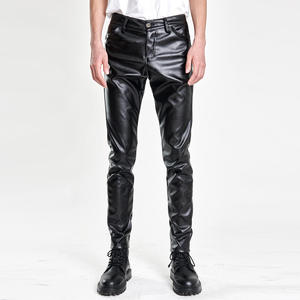 Fashion New <b>Vintage</b> Streetwear Loose Straight Ladies Trouser Solid Color Elastic Waist Wide Leg Pu Leather <b>Cargo</b> Pants - Product Image 1