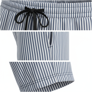 Nouveau design – Short décontracté en coton rayé de qualité supérieure, taille élastique avec cordon de serrage, confortable pour l'été, logo personnalisé, vente en gros - Product Image 4