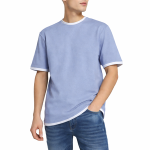 Camisetas de Manga Corta para Hombre, 100% Algodón, Tejido de Punto, Color Sólido, Impresión de Logotipo Personalizado, Formal, Altamente Recomendado - Product Image 1