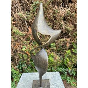 Sculpture en métal finition bronze moderne, décoration de jardin abstraite, œuvre d'art, statue en bronze style vintage, fournitures de jardin - Product Image 5